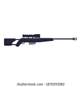 Icono de arma de francotirador de asalto. Caricatura del icono del vector del arma de francotirador de asalto para diseño web aislado en fondo blanco