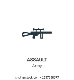 Assault vector icon on white background. Flat vector assault icon symbol sign from modern army collection for mobile concept and web apps design.