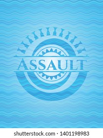 Assault water wave representation emblem background. Vector Illustration. Detailed.