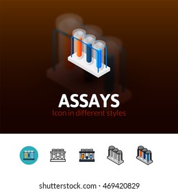 Assays color icon, vector symbol in flat, outline and isometric style isolated on blur background