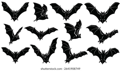 An Assemblage of Eerie Bats Flying Against a Blank Canvas Is All That Is Needed