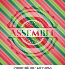 Assemble christmas emblem background.