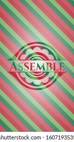Assemble christmas style emblem. Vector Illustration. Detailed.