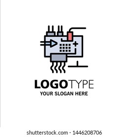 Assemble, Customize, Electronics, Engineering, Parts Business Logo Template. Flat Color