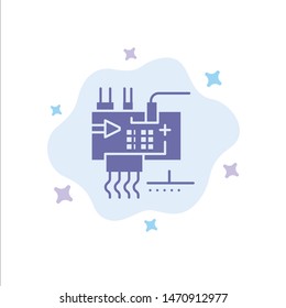 Assemble, Customize, Electronics, Engineering, Parts Blue Icon on Abstract Cloud Background. Vector Icon Template background