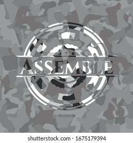 Graues Kamo-Emblem zusammenstellen. Vektorillustration Illustration.