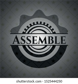 Assemble realistic black emblem. Vector Illustration. Detailed.