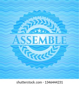 Assemble water representation emblem.