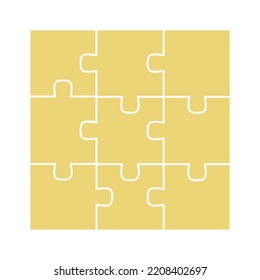 Assembled puzzle pieces. Vector illustration