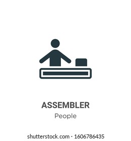 Assembler glyph icon vector on white background. Flat vector assembler icon symbol sign from modern people collection for mobile concept and web apps design.