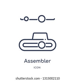 assembler icon from people outline collection. Thin line assembler icon isolated on white background.