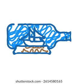 assembling boats in bottles doodle icon sketch vector. assembling boats in bottles sign. isolated symbol illustration