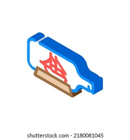 assembling boats in bottles isometric icon vector. assembling boats in bottles sign. isolated symbol illustration