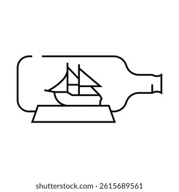 assembling boats in bottles line icon vector. assembling boats in bottles sign. isolated contour symbol black illustration