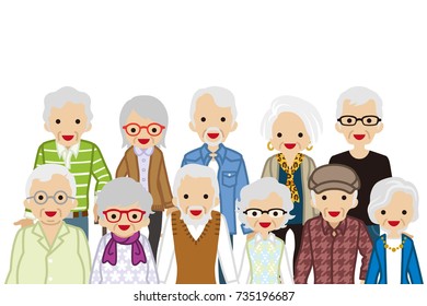 Assembling Senior people, Waist up