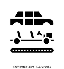 assembly of all car parts glyph icon vector.  isolated contour symbol black illustration