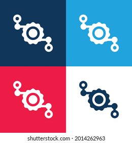 Assembly blue and red four color minimal icon set