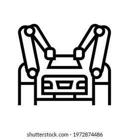 assembly car line icon vector. assembly car sign. isolated contour symbol black illustration