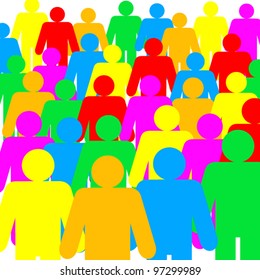 assembly of colored human figure - illustration