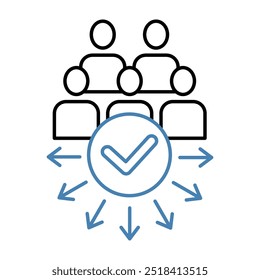 ícone da linha de conceito de montagem. Ilustração de elemento simples. design de símbolo de contorno de conceito de montagem.