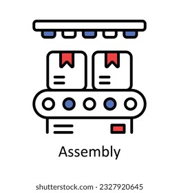 Assembly Filled Outline Icon Design illustration. Smart Industries Symbol on White background EPS 10 File