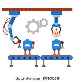 assembly flat icon of vector illustration
