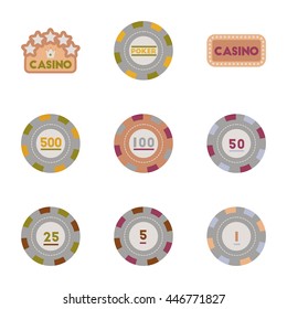 assembly flat icons Casino poker chips