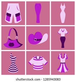 assembly flat icons clothes