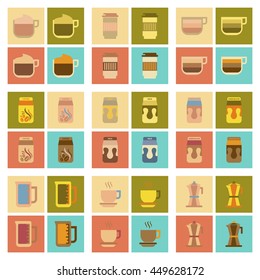 assembly flat icons coffee