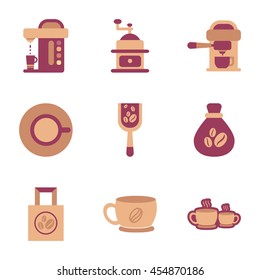 assembly flat icons coffee