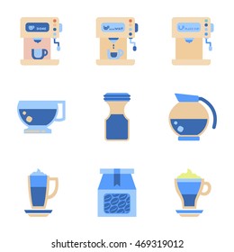 assembly flat icons coffee cup Coffee Maker