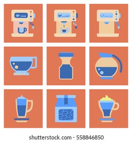 assembly of flat icons coffee cup Coffee Maker