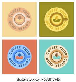 assembly of flat icons Coffee shop logo