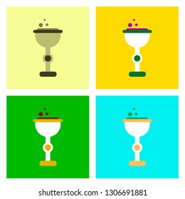 assembly flat icons cup potion