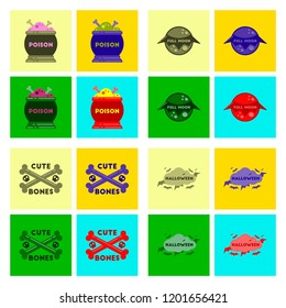 assembly flat icons halloween