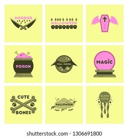 assembly flat icons halloween