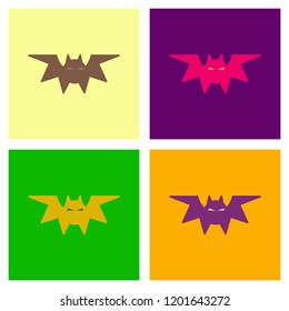 assembly flat icons halloween bat