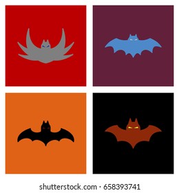 assembly flat icons halloween bat