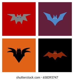 assembly flat icons halloween bat