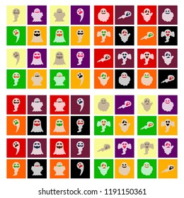 assembly flat icons Halloween ghost