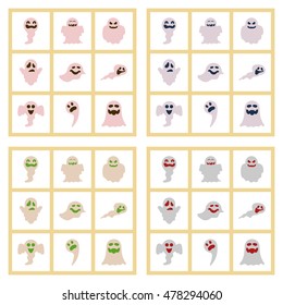 assembly flat icons Halloween ghost