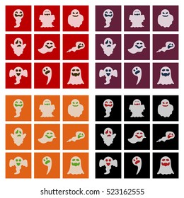 assembly flat icons Halloween ghost