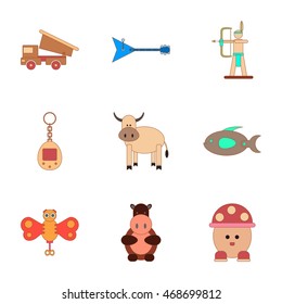 assembly flat icons Kids toys