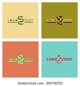 assembly flat icons nature snake logo
