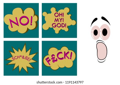 assembly of flat icons on theme Comic Speech Bubble