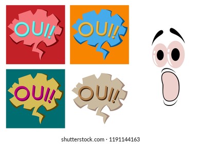 assembly of flat icons on theme Comic Speech Bubble