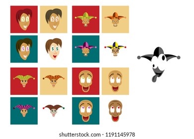 assembly of flat icons on theme humor