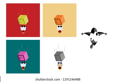 assembly of flat icons on theme humor safe falls