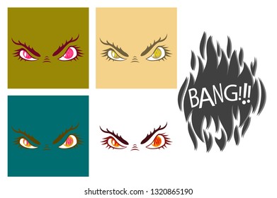 assembly of flat icons on theme evil emotions