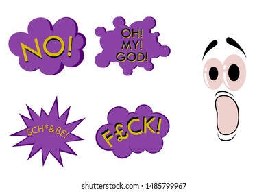 assembly of flat icons on theme Comic Speech Bubble